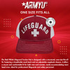 Red/White + Lifeguard Trucker Hat | Mesh Back Snapback Adjustable Structured Professional Safety Lifeguard Cap Men Women