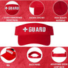 Red + Guard Visor Hat | Professional White Cross Lifeguard Visor Sun Cap for Men & Women | Pool Beach River Watch