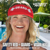 Safety Red Lifeguard Visor Hat with +GUARD+ Emblem | Pool & Beach Professional Lifeguard Cap for Men & Women