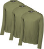 Army Universe Lightweight Breathable Long Sleeve T-Shirt 3 Pack, 100% Polyester Moisture Wicking Athletic Tee Shirt