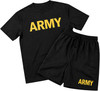 US Army PT T-Shirt & Shorts Set | Performance Moisture Wicking Physical Training Workout Gym Exercise Jogging Uniform