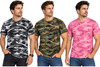 Men's 3 Pack Camo T-Shirts, Short Sleeve Crew Neck 3 Color Camo Tee Shirts