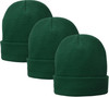 Fleece Lined Winter Beanie Cap - Thermal Cold Weather Unisex Hat, 3 Pack