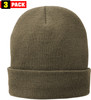 Fleece Lined Winter Beanie Cap - Thermal Cold Weather Unisex Hat, 3 Pack