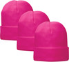 Fleece Lined Winter Beanie Cap - Thermal Cold Weather Unisex Hat, 3 Pack