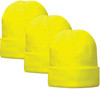 Fleece Lined Winter Beanie Cap - Thermal Cold Weather Unisex Hat, 3 Pack