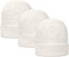Fleece Lined Winter Beanie Cap - Thermal Cold Weather Unisex Hat, 3 Pack