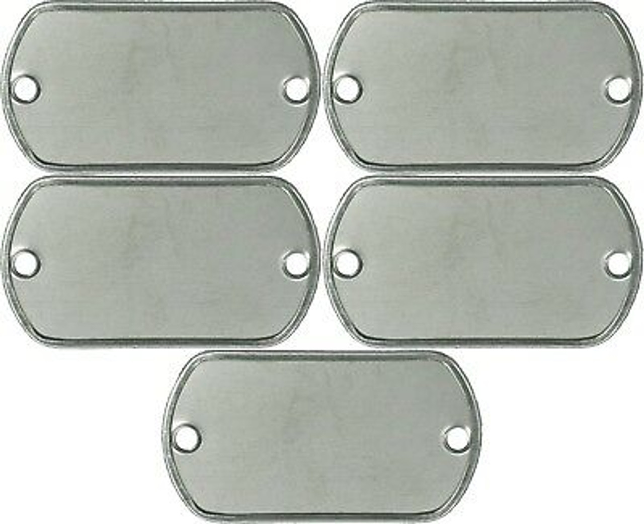 5 Pack 2 Hole Dog Tag Matte Stainless Steel Military ID Tags