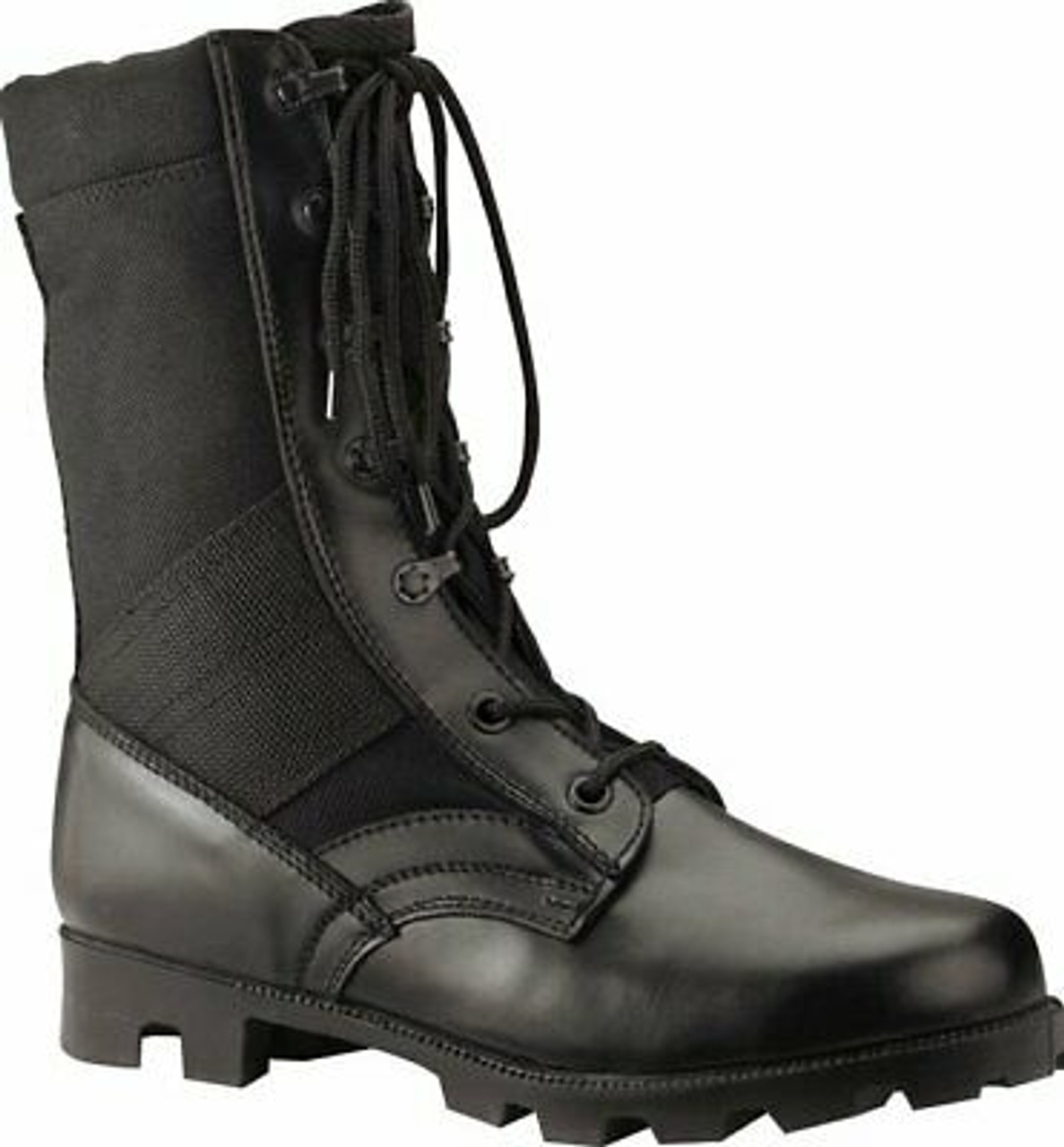 black leather jungle boots