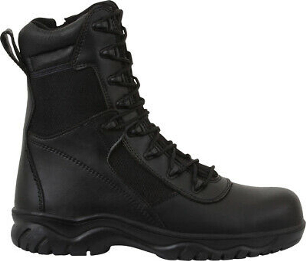 Black Forced Entry Tactical Boots Side Zipper Composite Toe 8 Inch