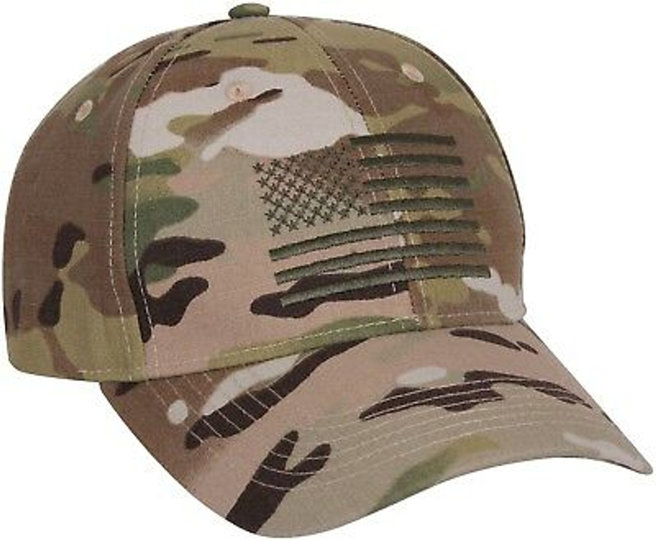 Camo Army Cap, Flag Military US Scorpion Tactical OCP Hat Adjustable MultiCam