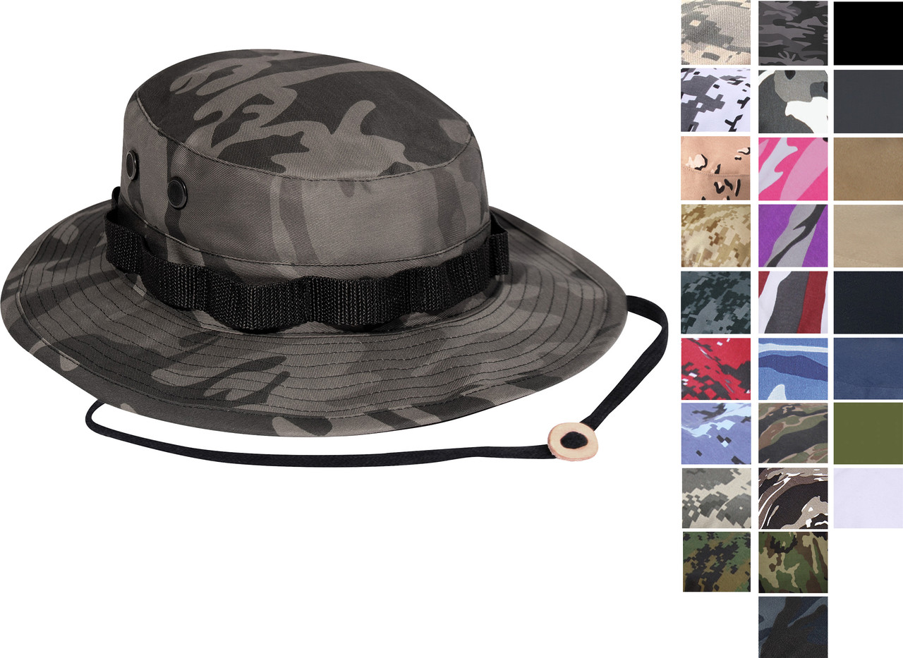 Tactical Boonie Hat Military Camo Bucket Wide Brim Sun Fishing Bush Booney  Cap