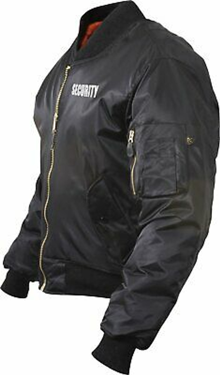 Official Security Uniform Black Jacket Officer Guard MA-1 Bomber