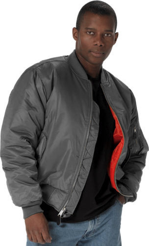 MA-1 Flight Jacket Military Bomber Coat Reversible Orange MA1 Army