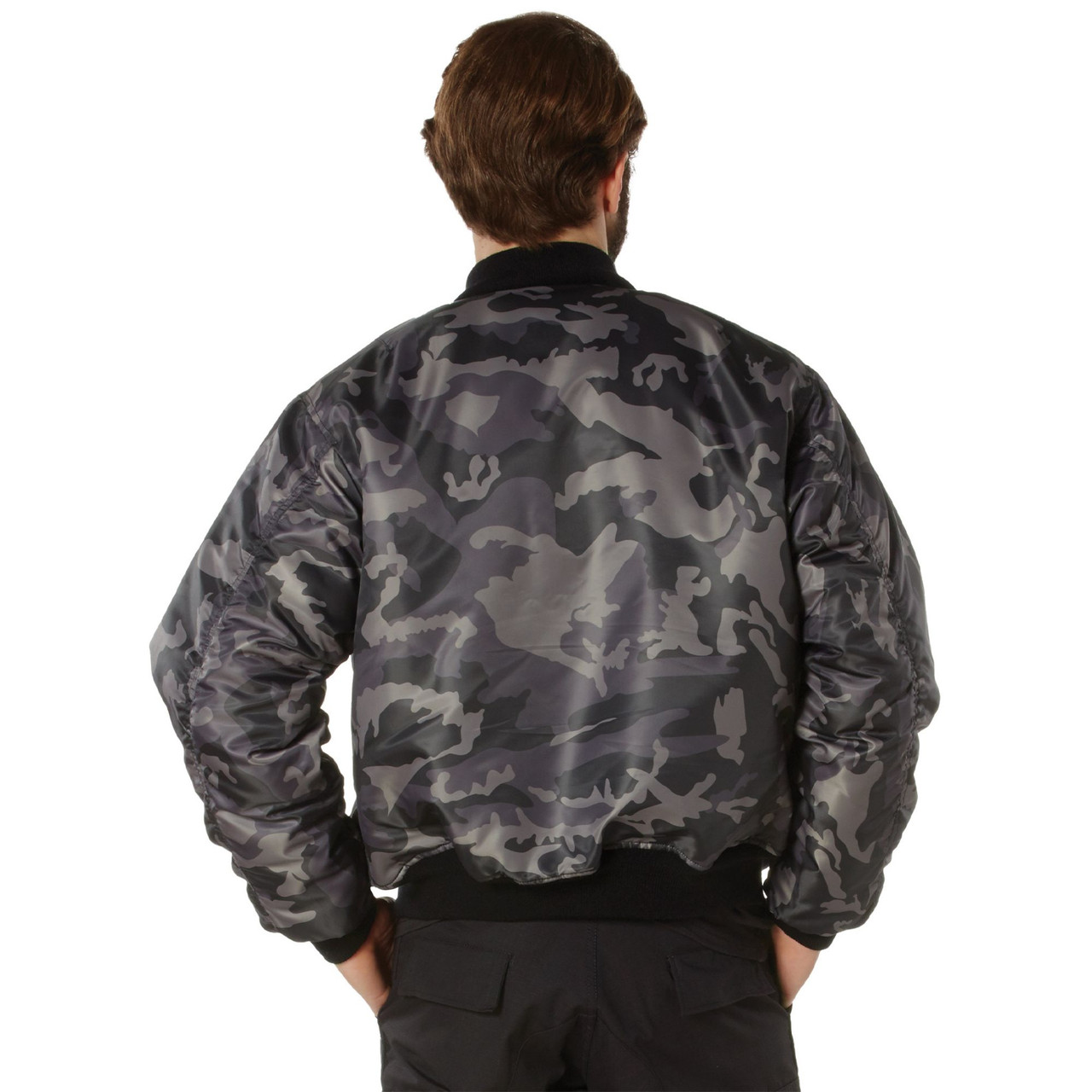 MA-1 Flight Jacket Military Bomber Coat Reversible Orange MA1 Army