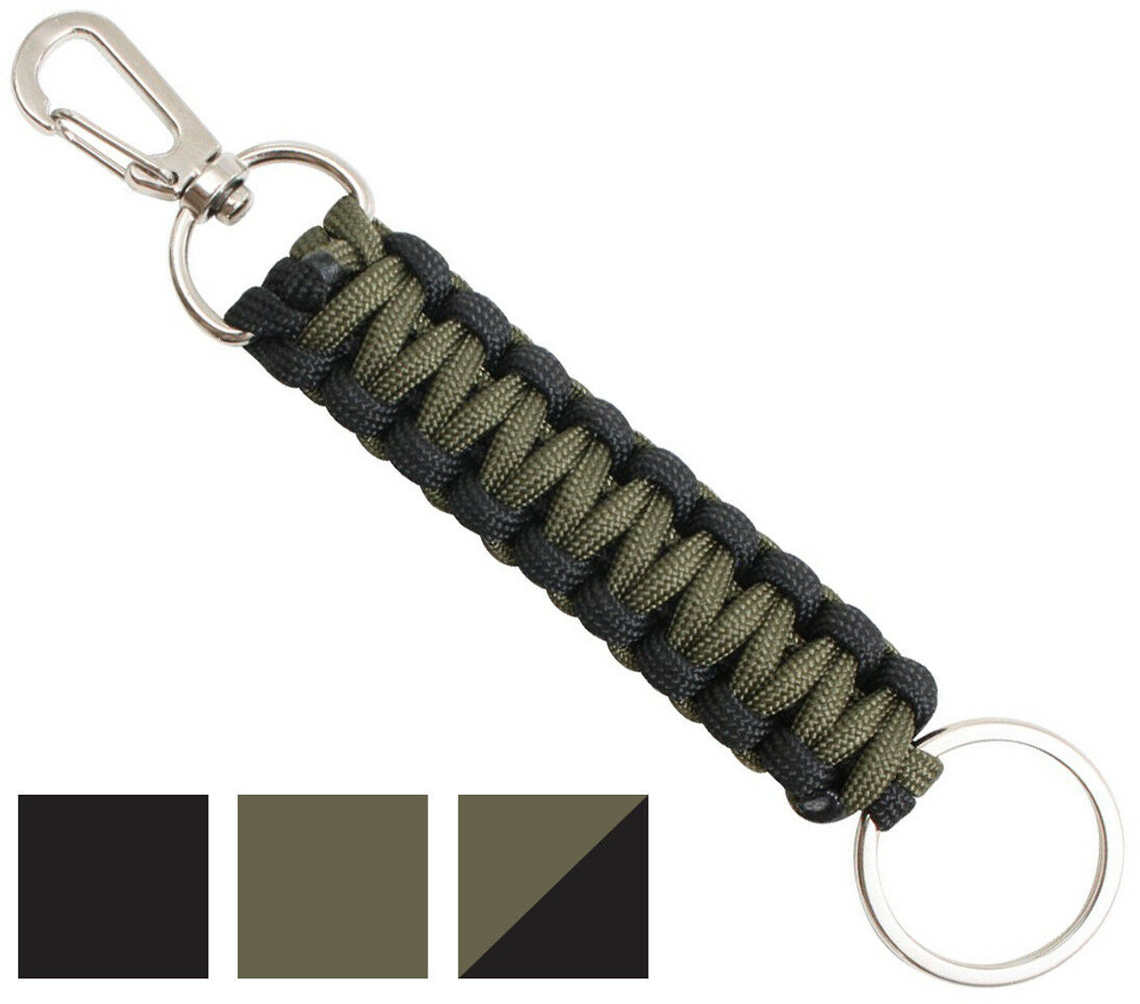 Tactical Paracord Keychain 550 Cord Key Ring & Clip 7 Strand