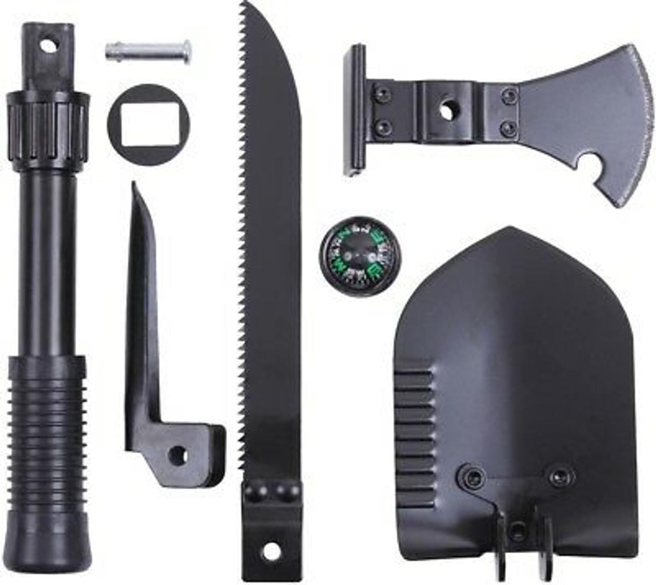 camp shovel axe saw