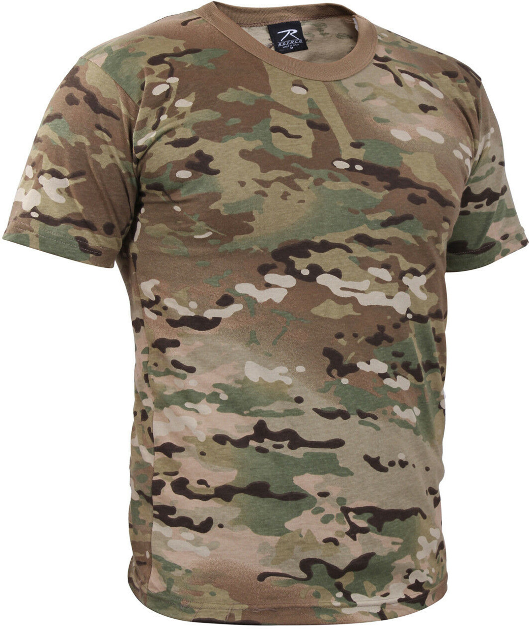 OCP Multicam Camo T-Shirt Military Tee Army Short Sleeve Cotton Crew Neck