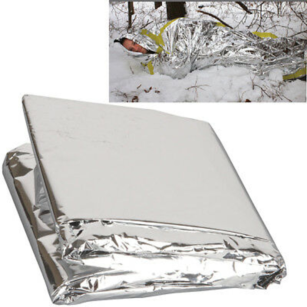 2 Pack Reflective Thermal Sleeping Bag Emergency Blanket Mylar Camping Survival Army Universe
