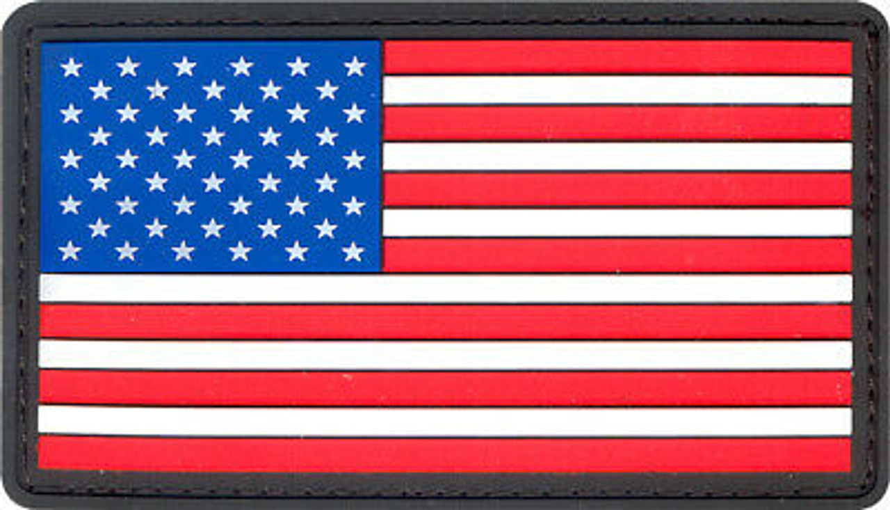 Rothco PVC US Flag Patch with Hook Back, Red/White/Blue