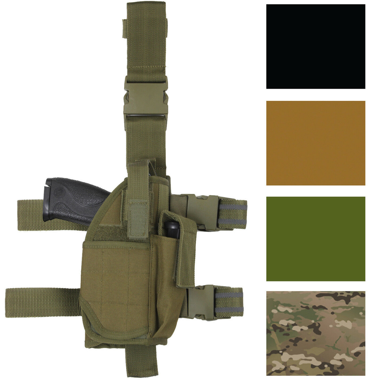 Drop Leg Holster Thigh Holster - Molle Airsoft Holster with Magazine Pouch  Thigh Pistol Gun Holster Tactical