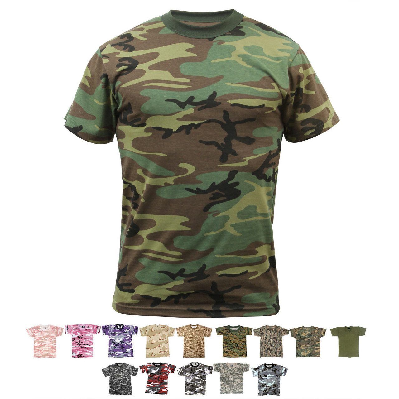 Urban Blue Camo T-Shirt - 100% Cotton Army Military Top All Sizes