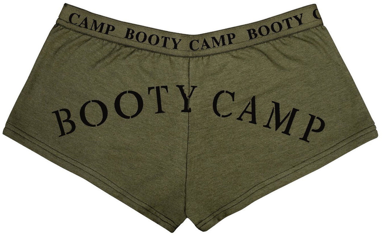 Womens Olive Drab Booty Camp Slim Fit Booty Shorts Underwear