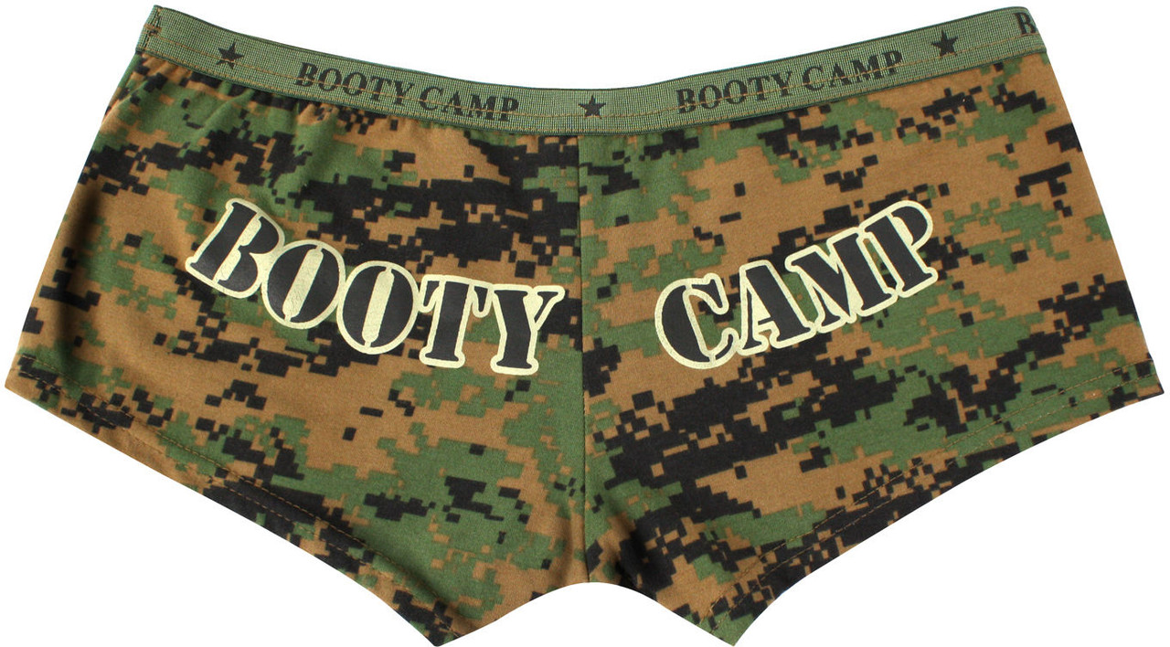 Woodland Camouflage Booty Camp Slim Fit Booty Shorts Underwear