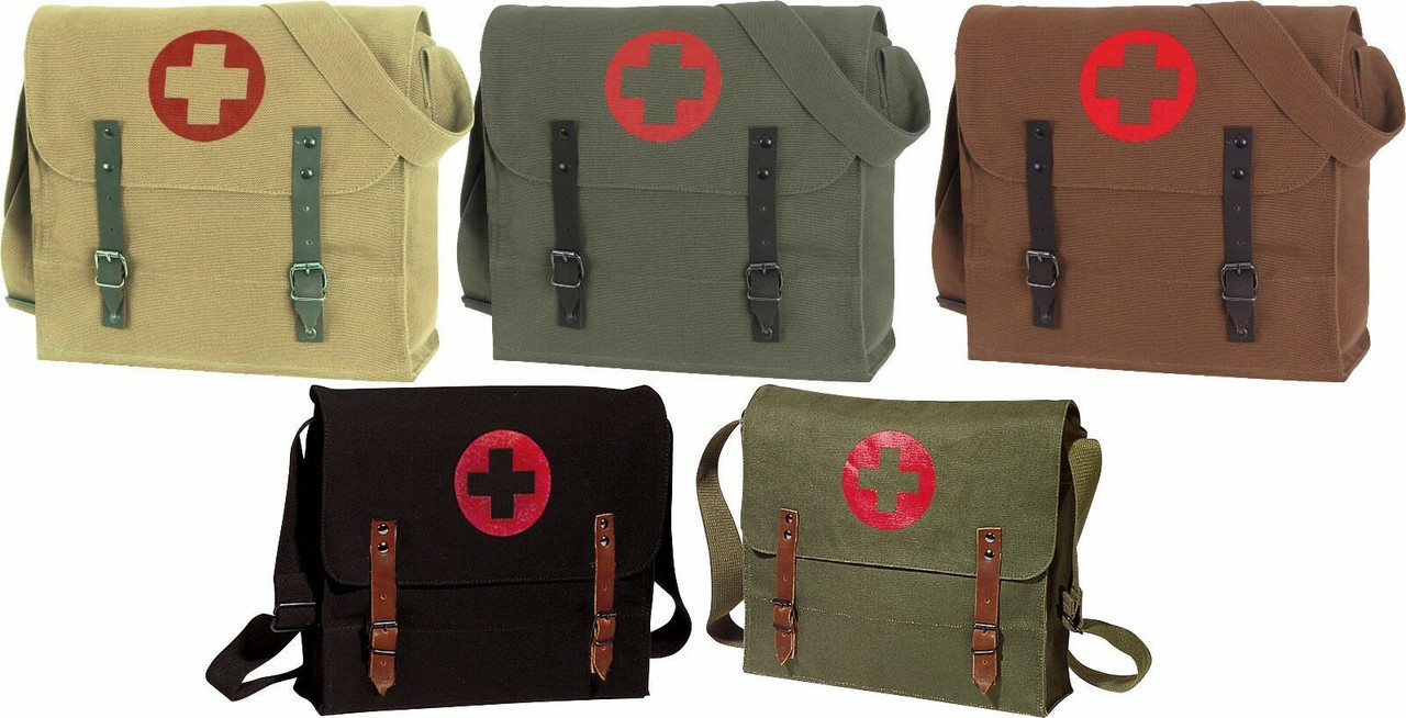 NATO Medic Canvas Military Bag Red Cross Vintage Shoulder Crossbody  Messenger