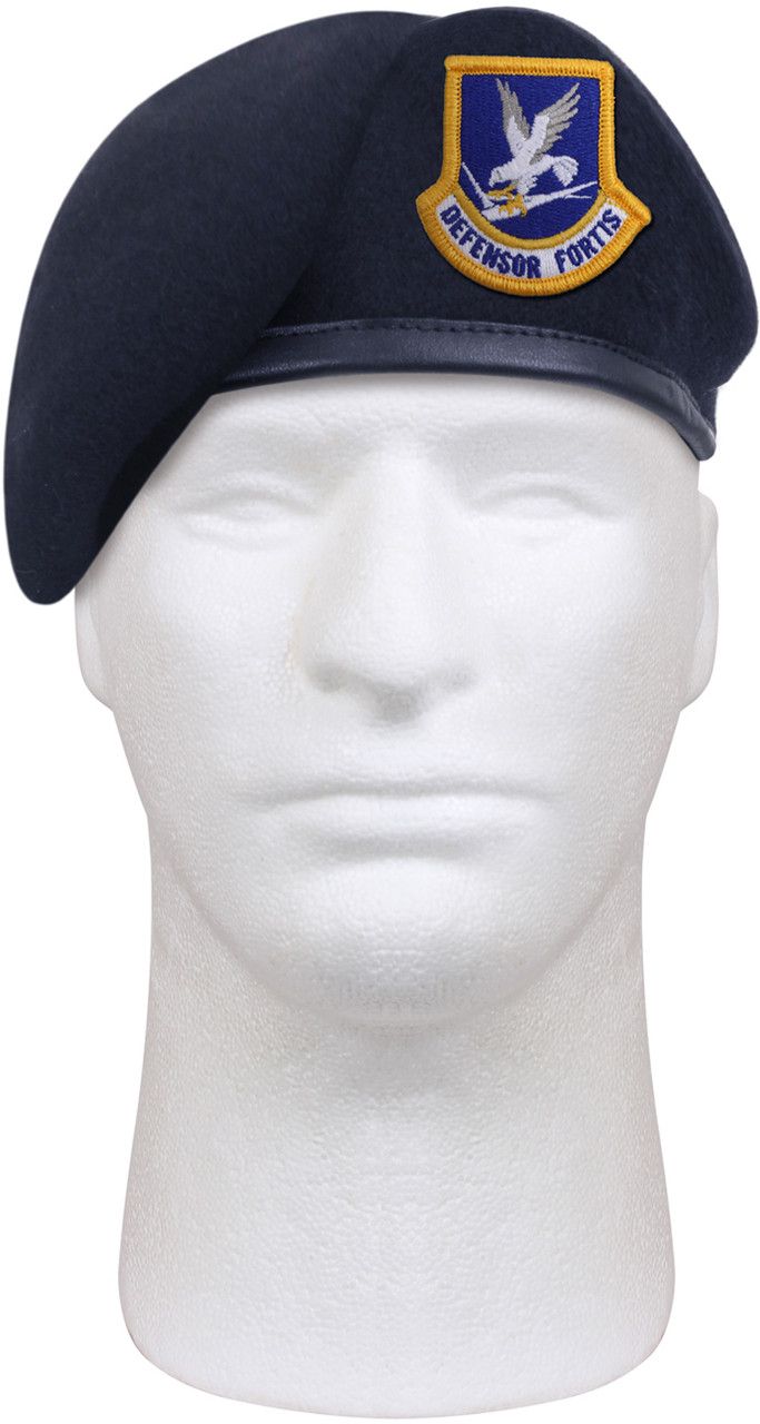 Midnight Blue Inspection Ready Beret USAF Defensor Fortis US Air