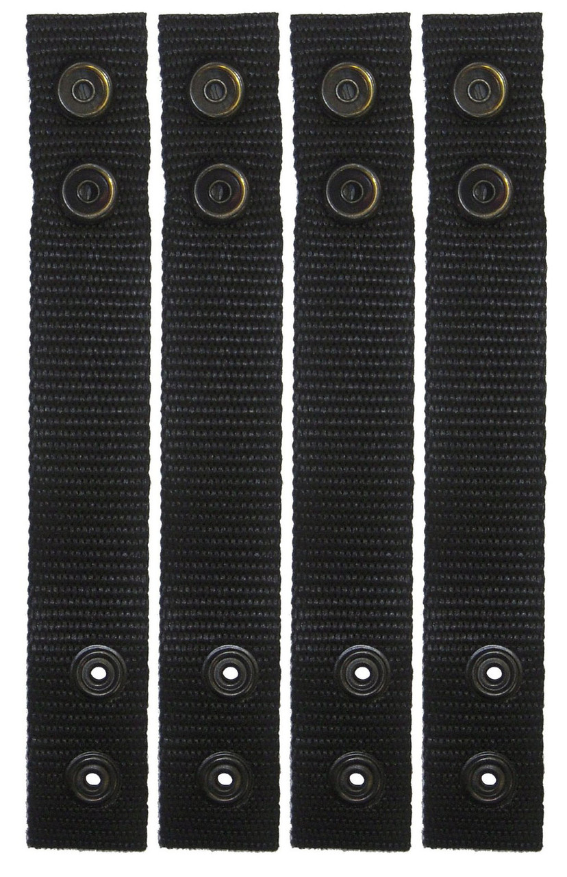 4 Pack Black Tactical Belt Keepers Dual Snap Closure Law Enforcement ...