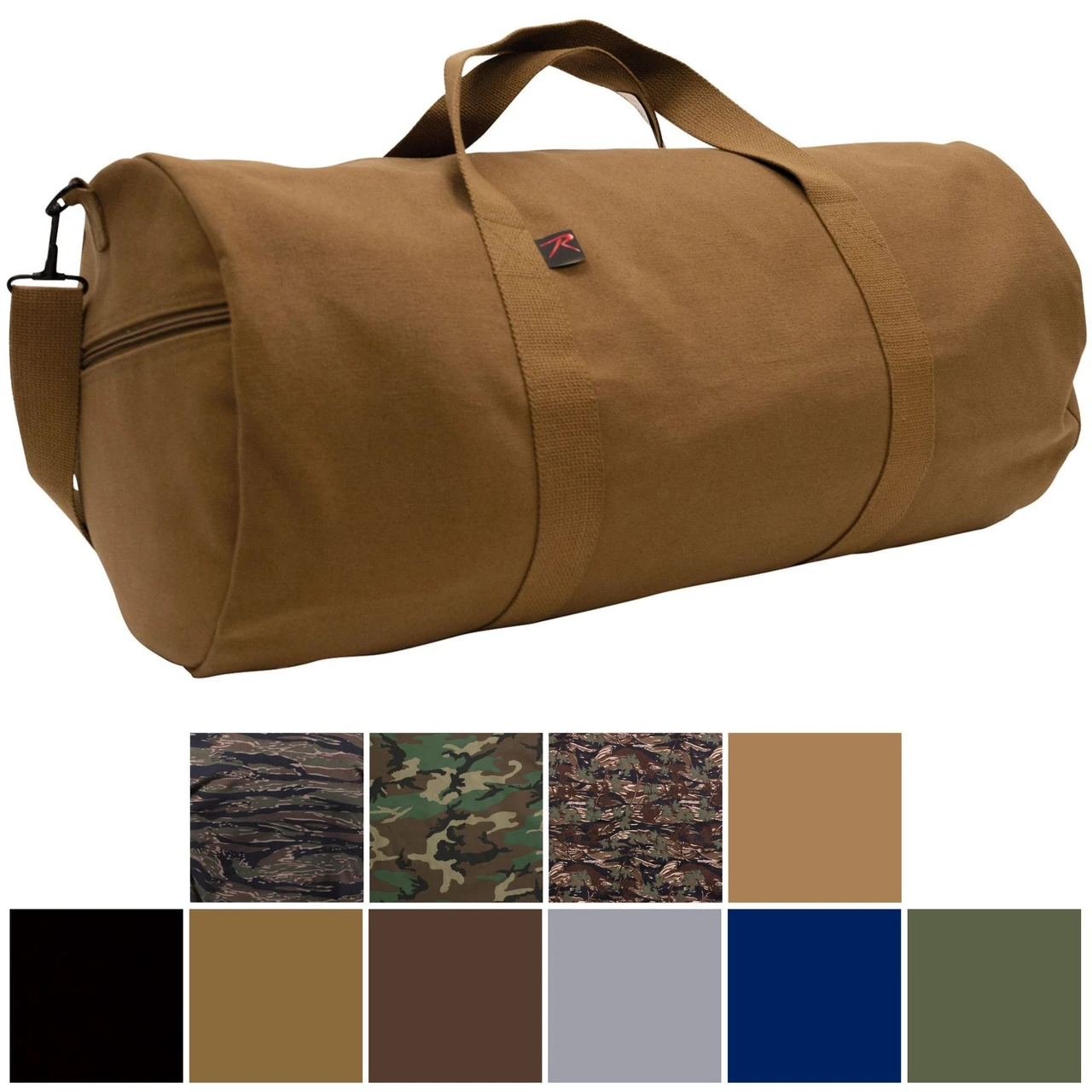 Rothco Canvas Shoulder Duffle Bag - 24 Inch, Woodland Camo Rothco Canvas Shoulder Duffle Bag - 24 Inch, Woodland Camo