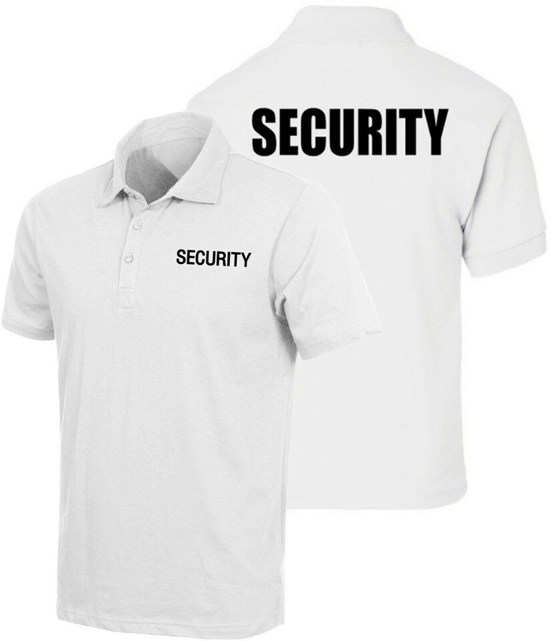 White Moisture Wicking Double Sided Security Guard Officer Polo Golf Shirt