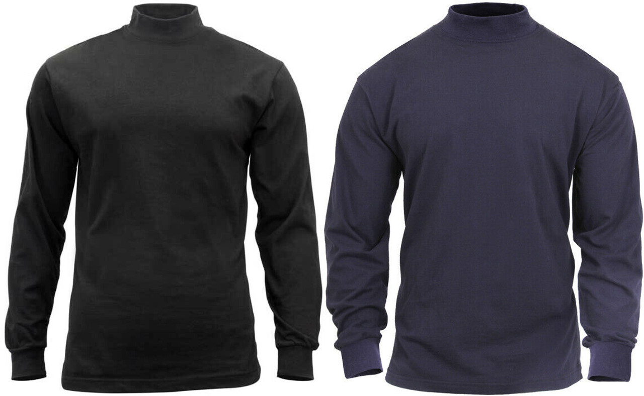 Liquid Stretch Cotton Long-Sleeve Mock Neck Shirt