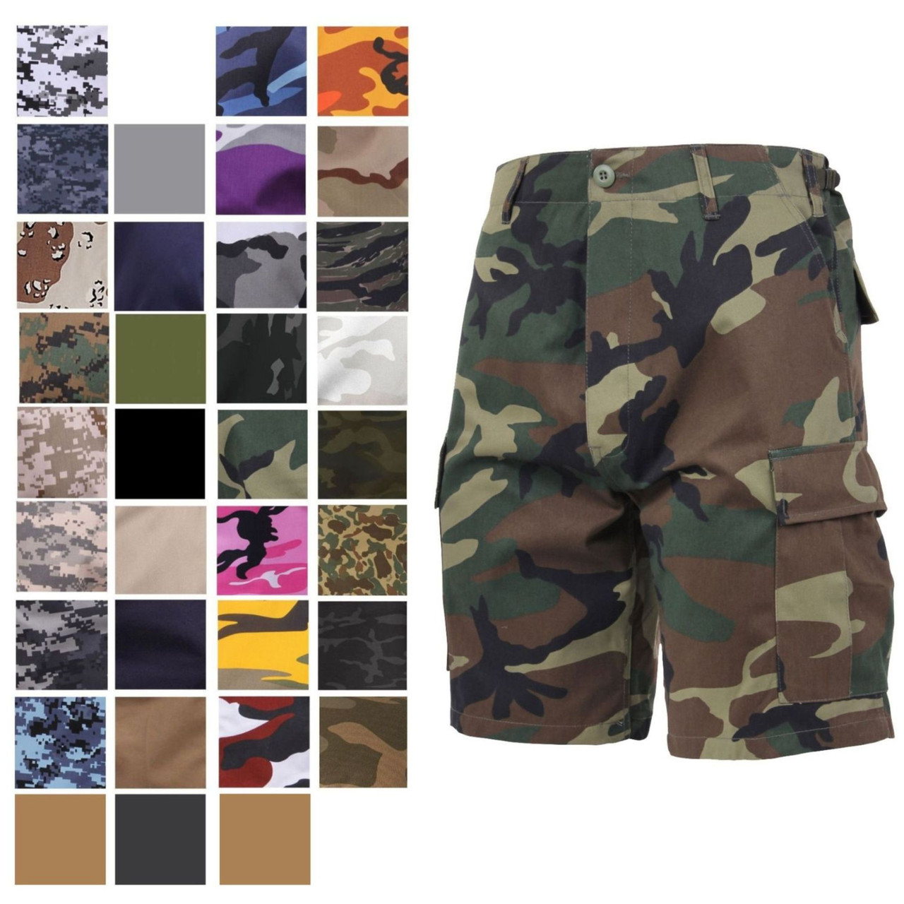 Tactical BDU Cargo Shorts Military Camo & Solid Work Shorts 6