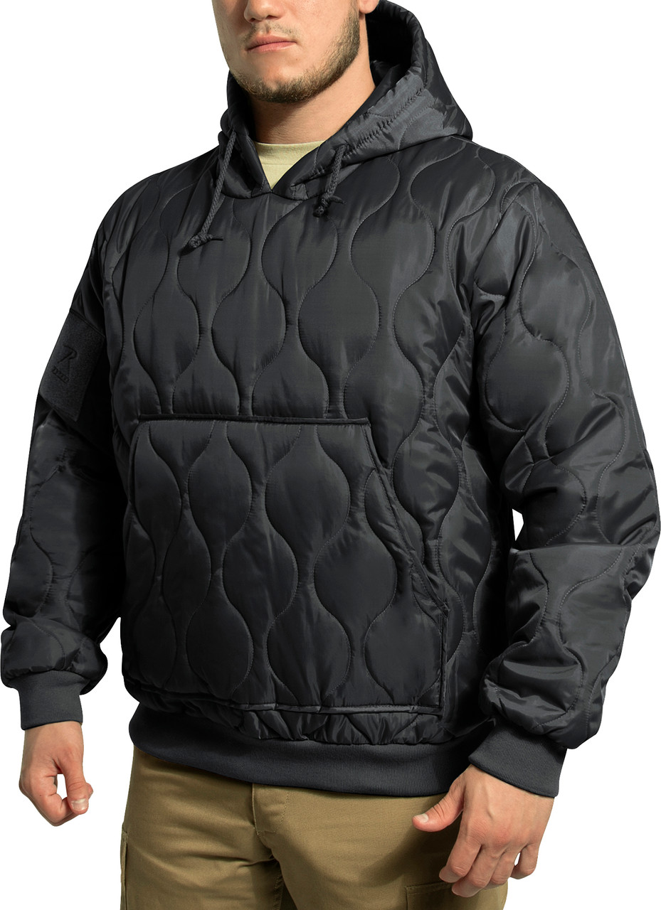 Quilted Woobie Hooded Sweatshirt Lightweight Warm Military Poncho
