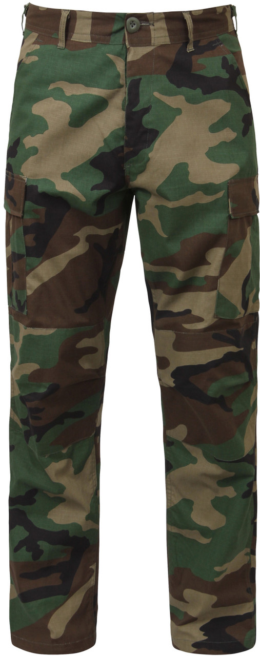 Woodland Camo BDU Pants Lightweight Military Ripstop Summer Cargo Army  Fatigues