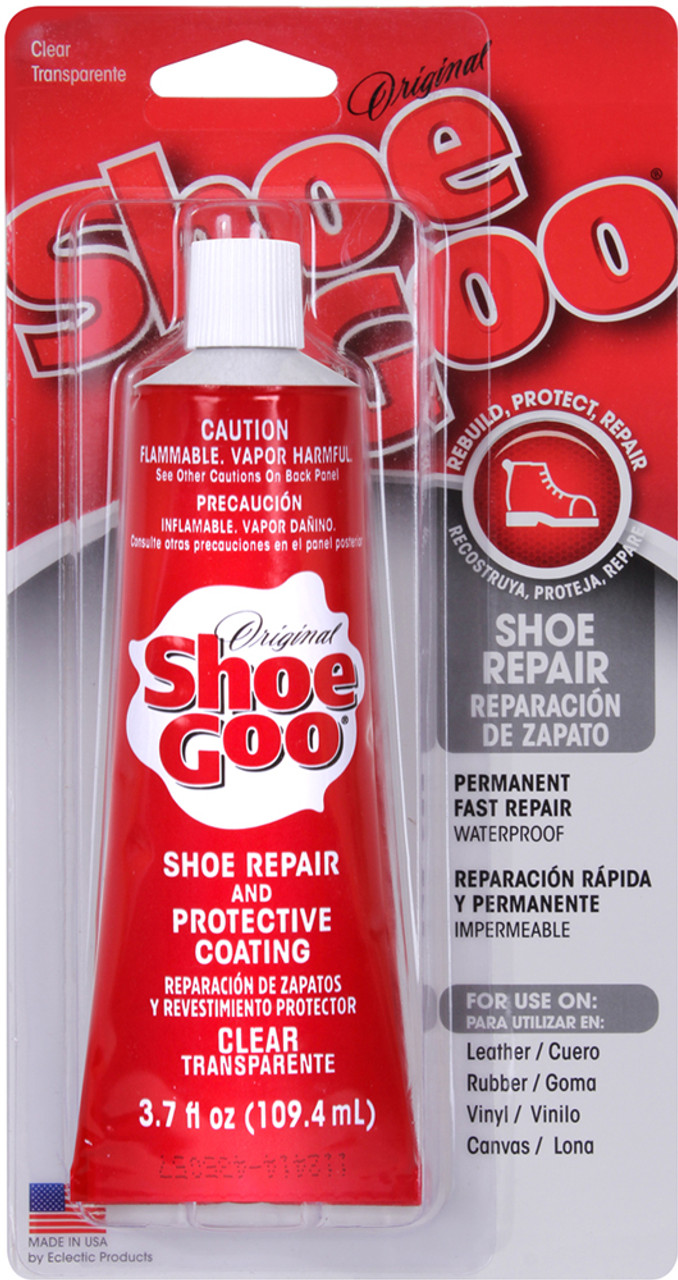 Shoe Goo by Eclectic Products Permanent Fast Repair 3.7 Oz. CLEAR 