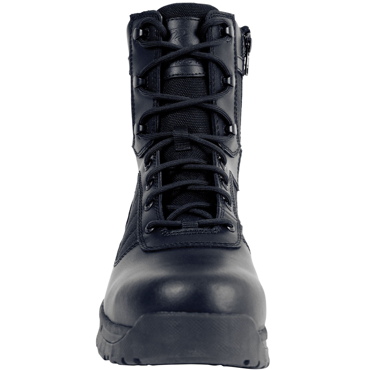 Black Guardian 8 Inch Water Resistant Leather Tactical Boots With Side Zipper