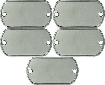 5 Pack 2 Hole Dog Tag Matte Stainless Steel Military ID Tags 5 Pack 2 Hole Dog Tag Matte Stainless Steel Military ID Tags