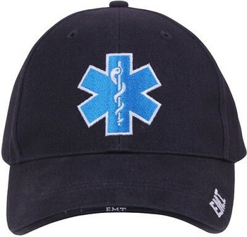 Navy Blue EMT Medical Deluxe Star of Life Adjustable Baseball Hat