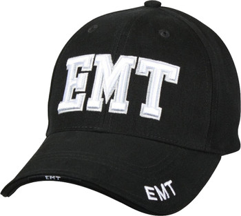 Black Deluxe EMT Low Profile Baseball Hat Cap Black Deluxe EMT Low Profile Baseball Hat Cap