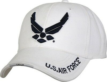 White Deluxe US Air Force Wing Logo Low Profile Baseball Hat Cap White Deluxe US Air Force Wing Logo Low Profile Baseball Hat Cap