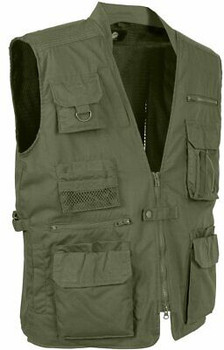 Olive Drab Multi-Pocket Cargo Tactical Concealed Carry Travel Vest