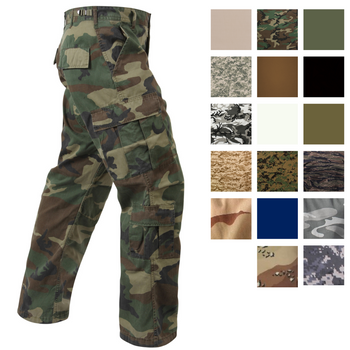 Military Paratrooper Fatigues Cargo Camo Pants 8 Pocket Washed Army Tactical