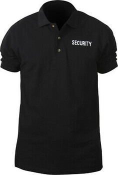 Black Double Sided Security Law Enforcement Polo Golf Shirt Black Double Sided Security Law Enforcement Polo Golf Shirt