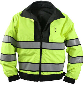 Black Hi-Visibility Waterproof REVERSIBLE Uniform Coat Duty Jacket Neon Hi Vis Black Hi-Visibility Waterproof REVERSIBLE Uniform Coat Duty Jacket Neon Hi Vis