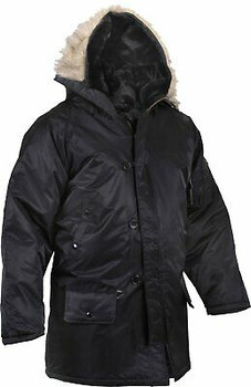Black N-3B Snorkel Parka Jacket N3B Winter Military Tactical Army Type Coat Black N-3B Snorkel Parka Jacket N3B Winter Military Tactical Army Type Coat