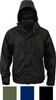 Packable Rain Jacket with Zippered Pouch Easy Carry Lightweight Rain Coat