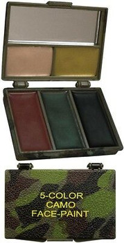 5 Color Camouflage Face Paint with Case & Mirror 5 Color Camouflage Face Paint with Case & Mirror